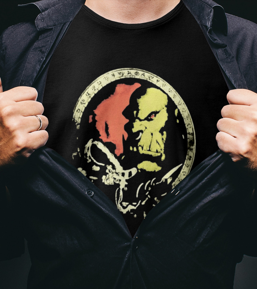 World Of Warcraft Orc Warrior Rune Circle Fantasy T-Shirt