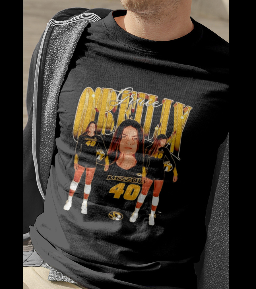 Grace O'Reilly Mizzou Volleyball 40 Golden Tigers T-Shirt