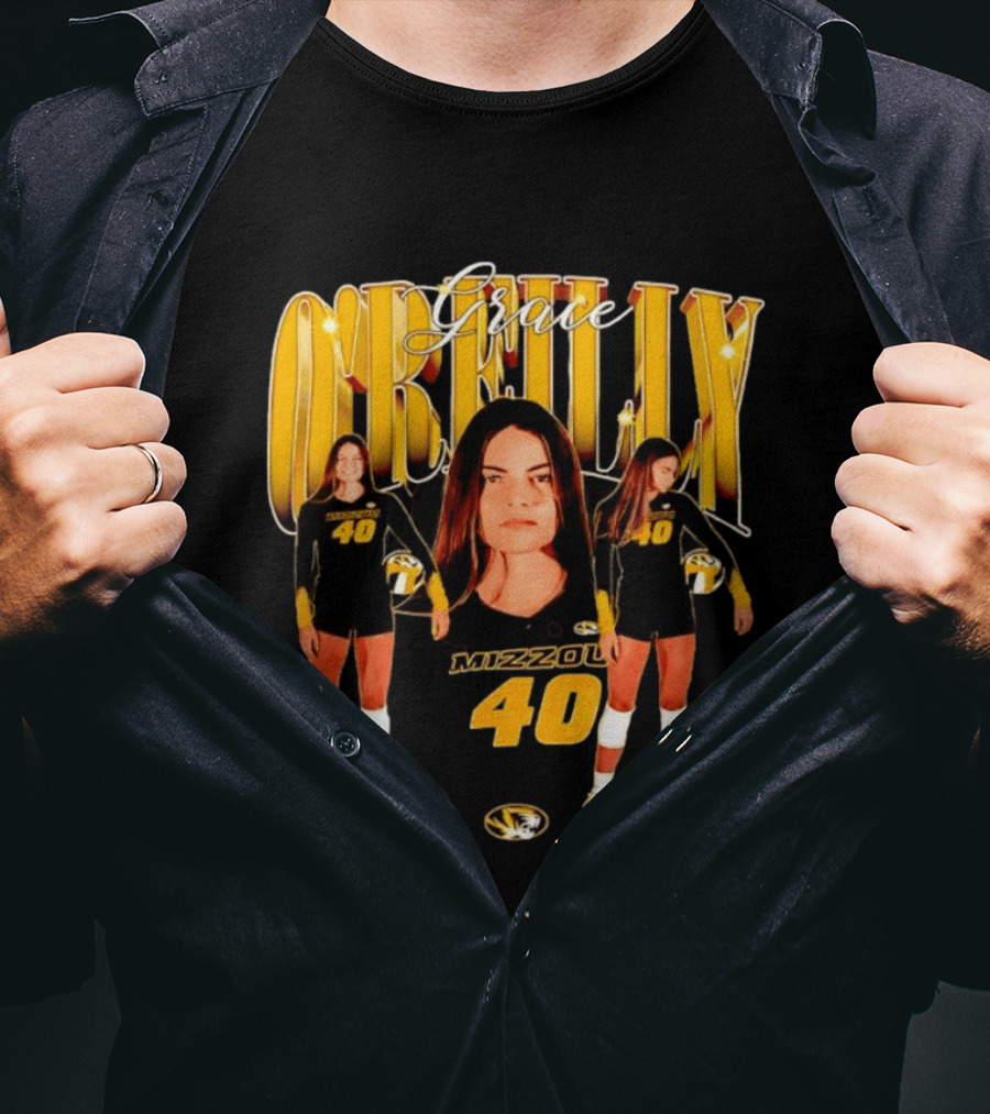 Grace O'Reilly Mizzou Volleyball 40 Golden Tigers T-Shirt