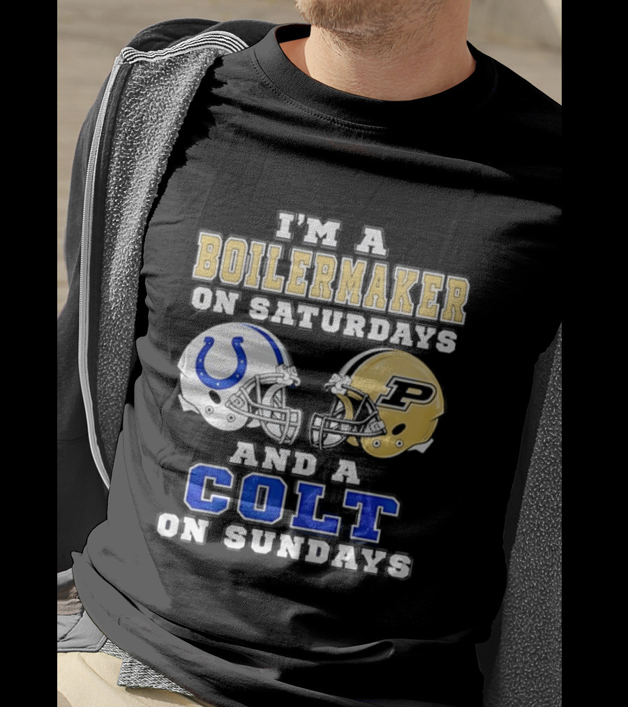 Purdue Boilermaker Football Saturdays Indianapolis Colt Sundays Fan Gear T-Shirt