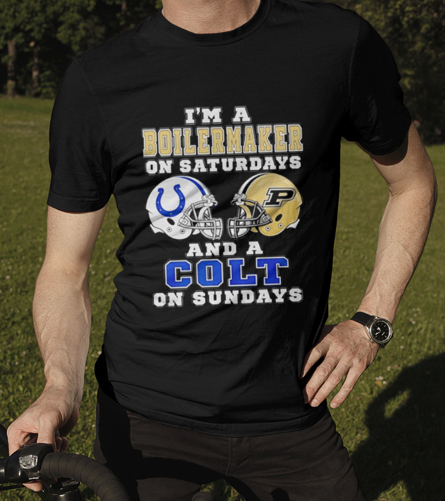 Purdue Boilermaker Football Saturdays Indianapolis Colt Sundays Fan Gear T-Shirt