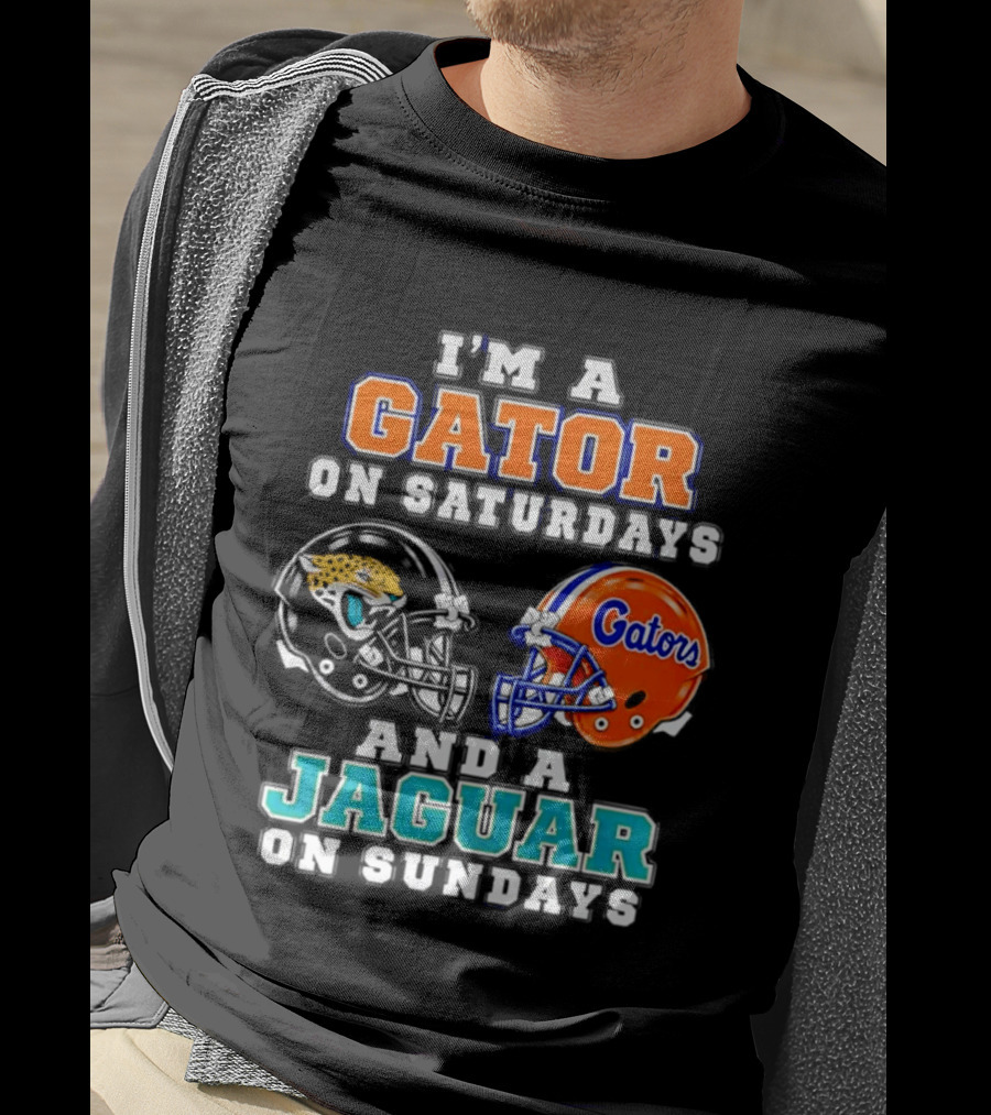 I'm A Gator On Saturdays And A Jaguar On Sundays Football Helmets T-Shirt