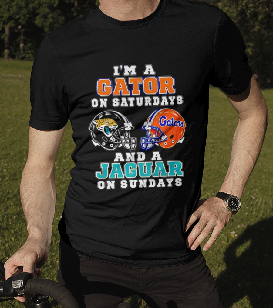 I'm A Gator On Saturdays And A Jaguar On Sundays Football Helmets T-Shirt