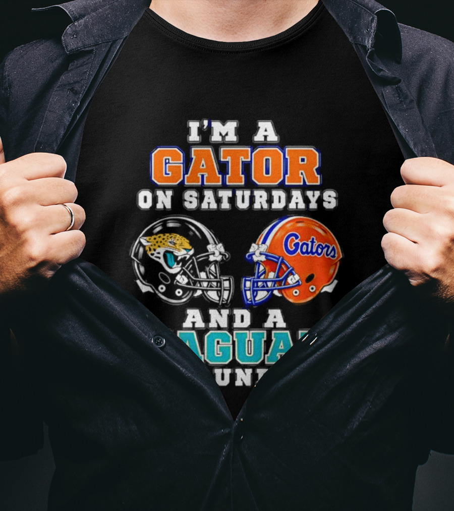 I'm A Gator On Saturdays And A Jaguar On Sundays Football Helmets T-Shirt