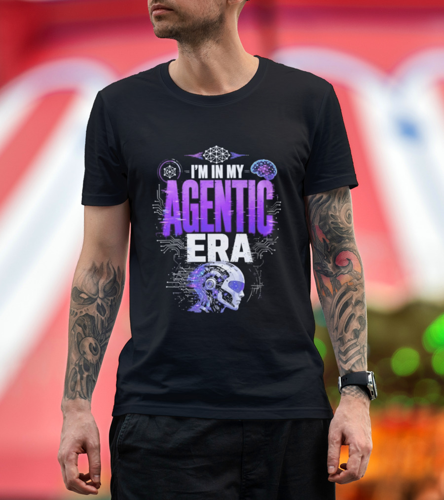 I'm In My Agentic Era Artificial Intelligence Circuit Brain Skull T-Shirt