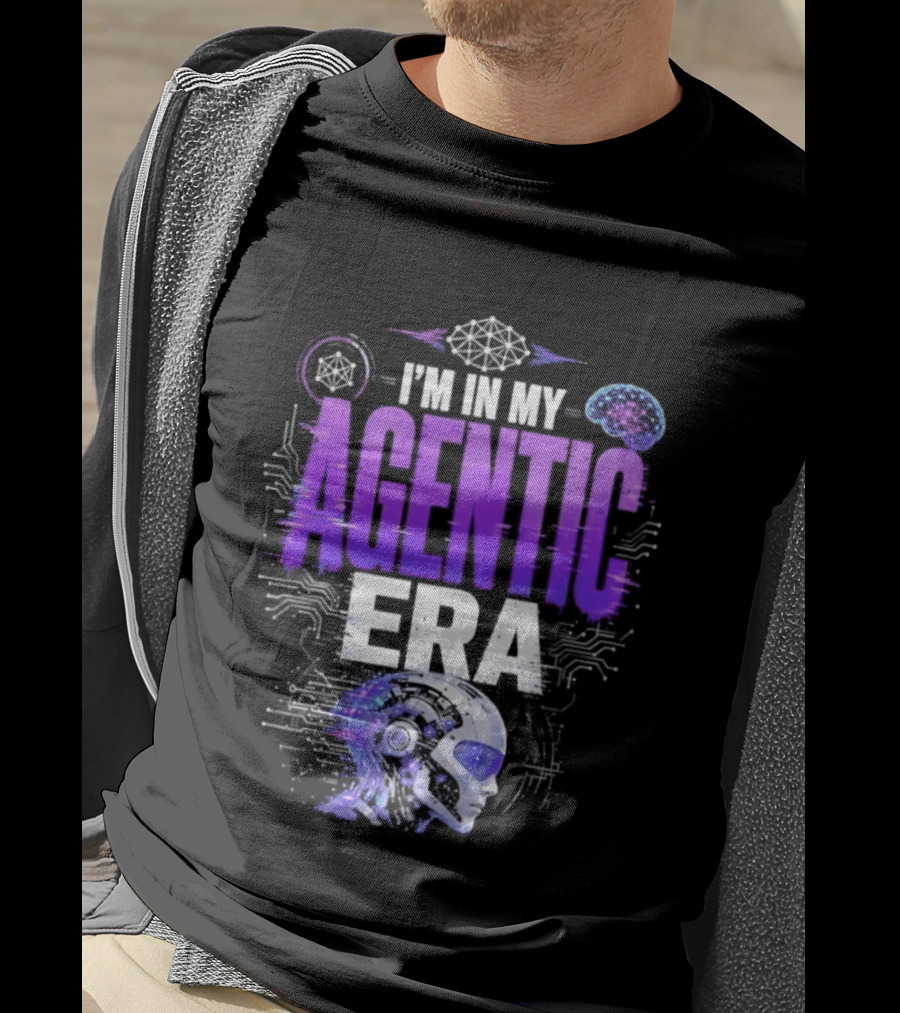 I'm In My Agentic Era Artificial Intelligence Circuit Brain Skull T-Shirt