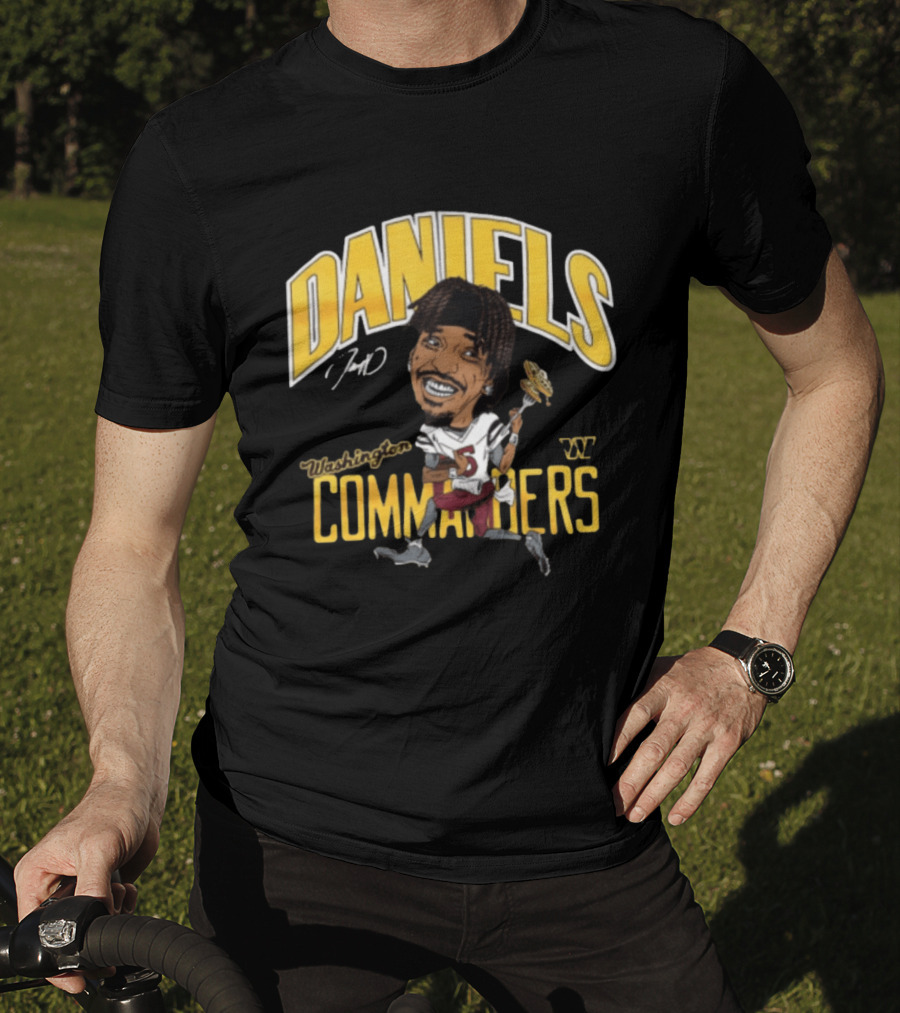 Daniels 7 Washington Commanders Caricature Player Holding Waffle Fork T-Shirt