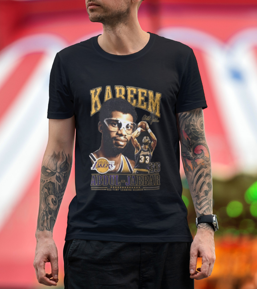 Kareem Abdul Jabbar Los Angeles Lakers NBA All Time Leading Scorer 33 T-Shirt