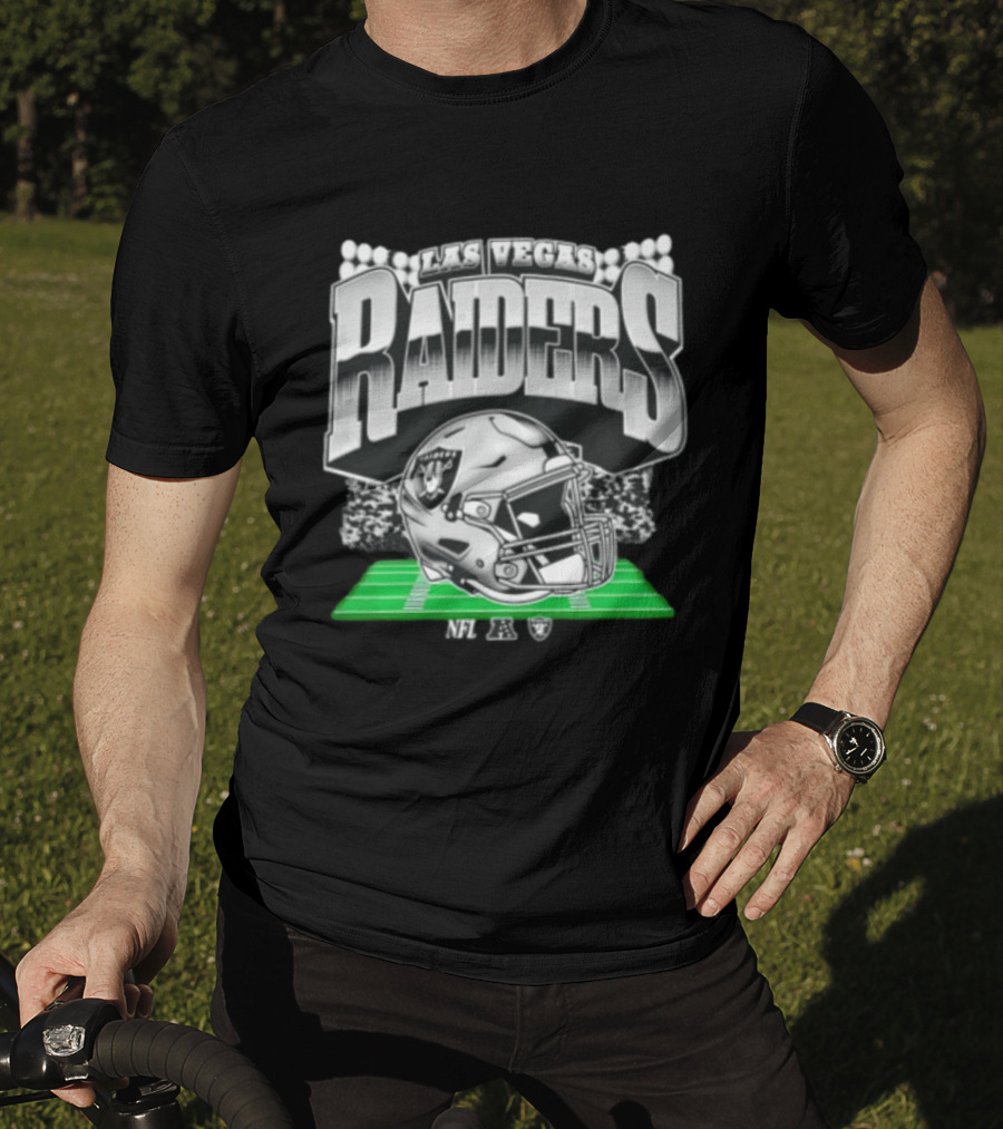 Las Vegas Raiders Football Helmet Stadium Field Lights NFL AFC T-Shirt