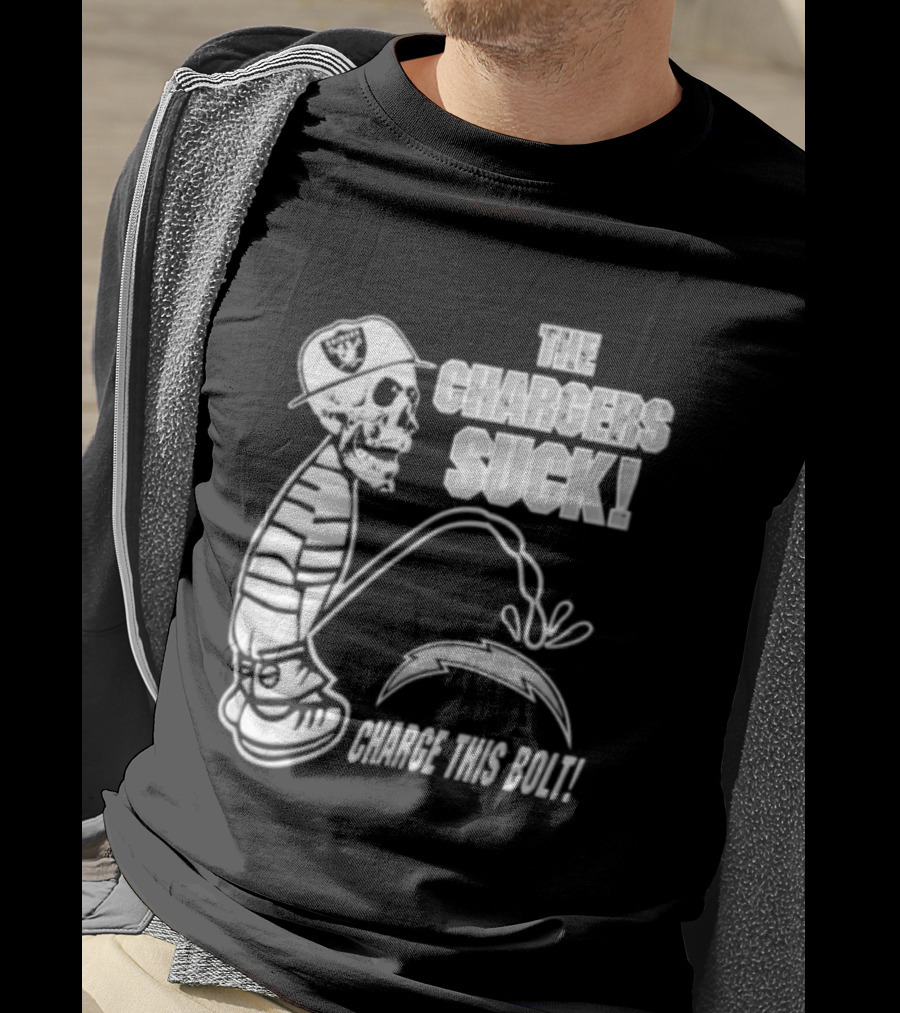 Las Vegas Raiders Versus Los Angeles Chargers Rivalry The Chargers Suck Charge This Bolt T-Shirt