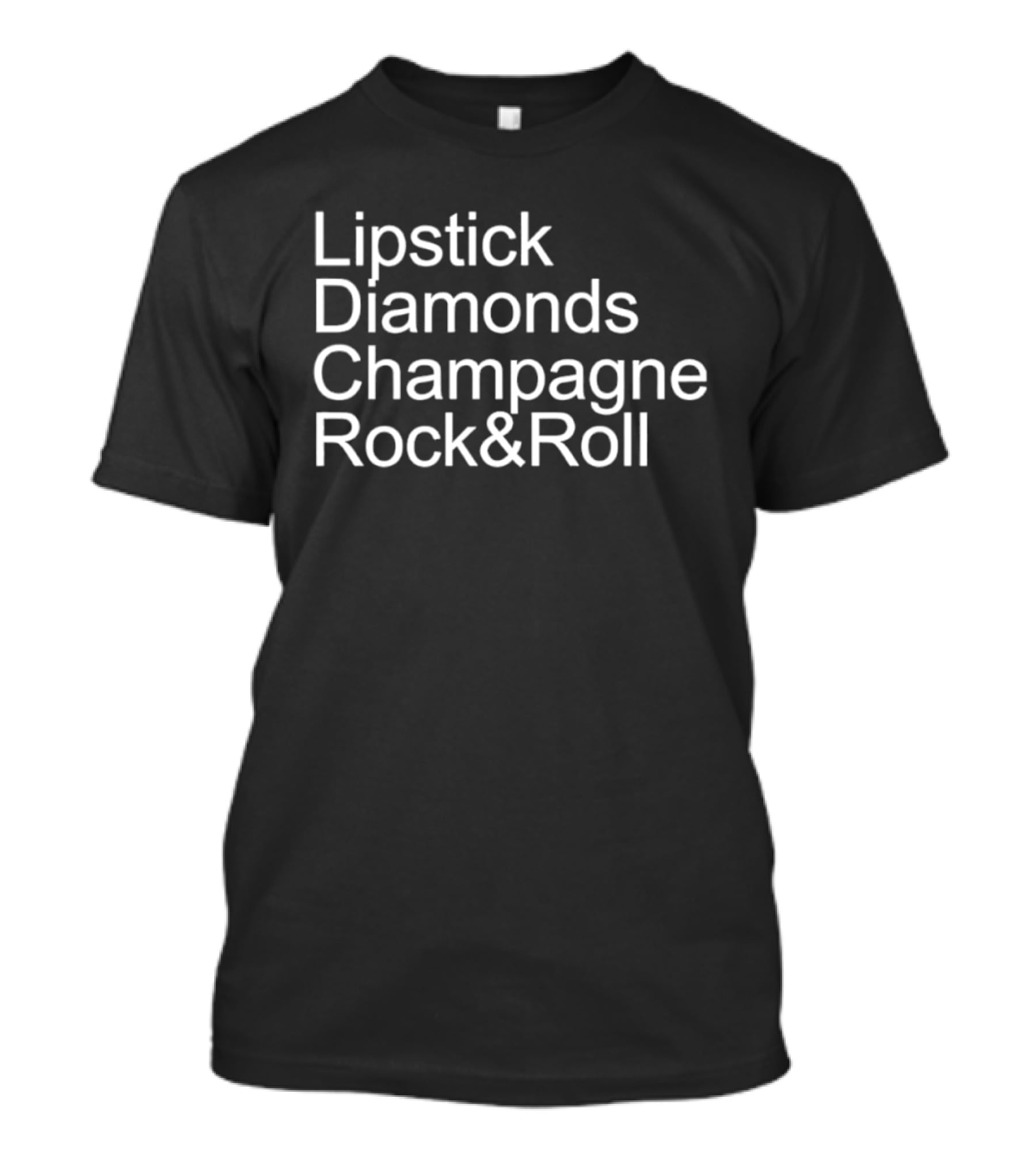 Lipstick Diamonds Champagne Rock & Roll T-Shirt