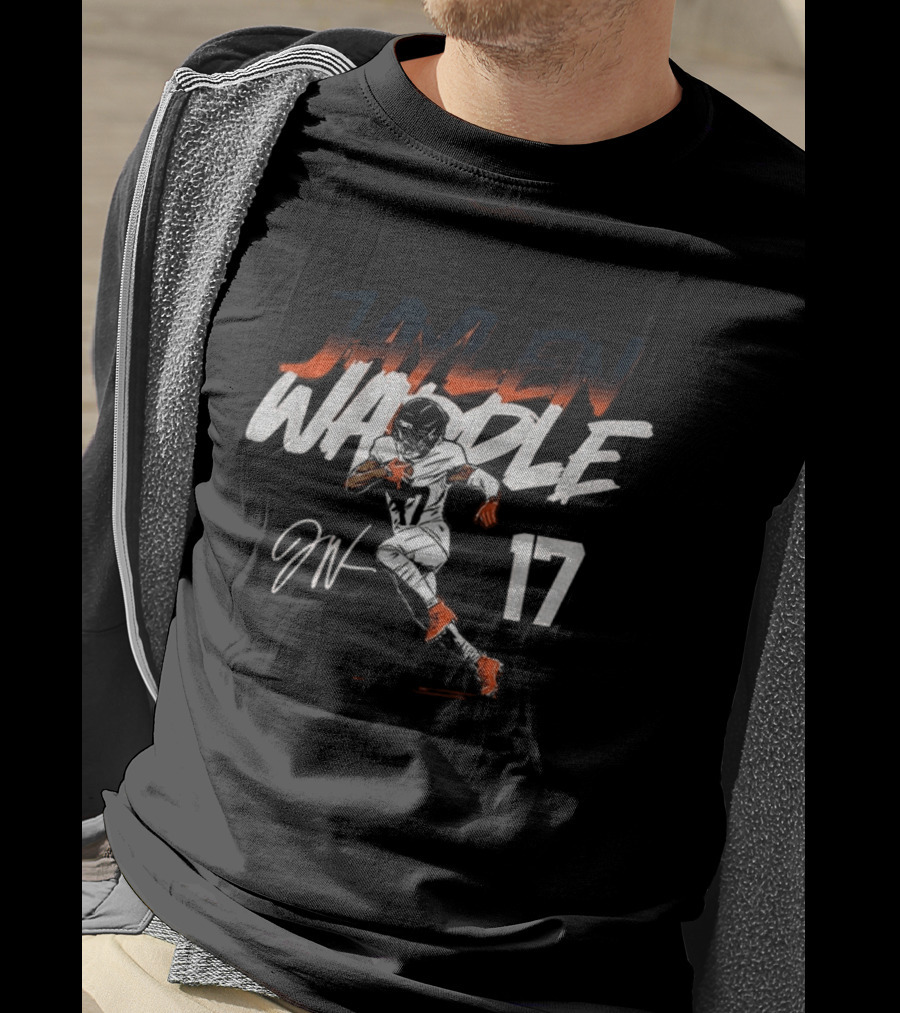 Miami Dolphins Jaylen Waddle 17 Signature Football T-Shirt