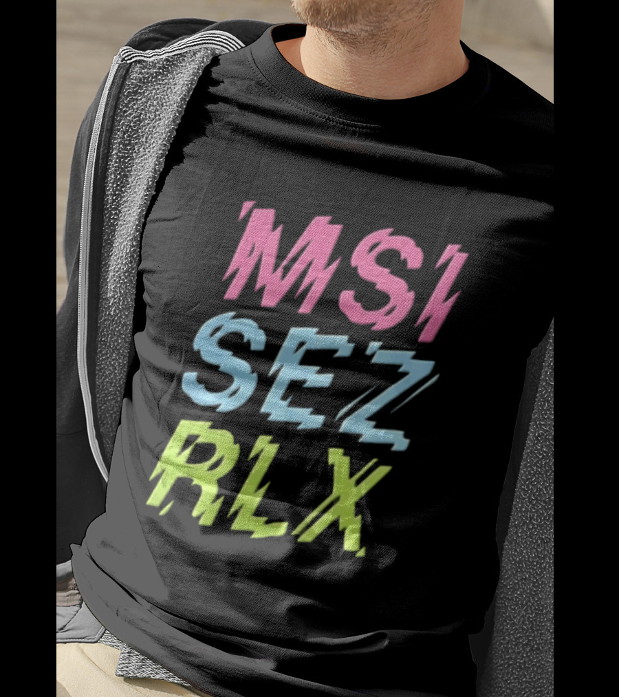 MSI SEZ RLX Glitch Neon Colors Pink Blue Yellow T-Shirt