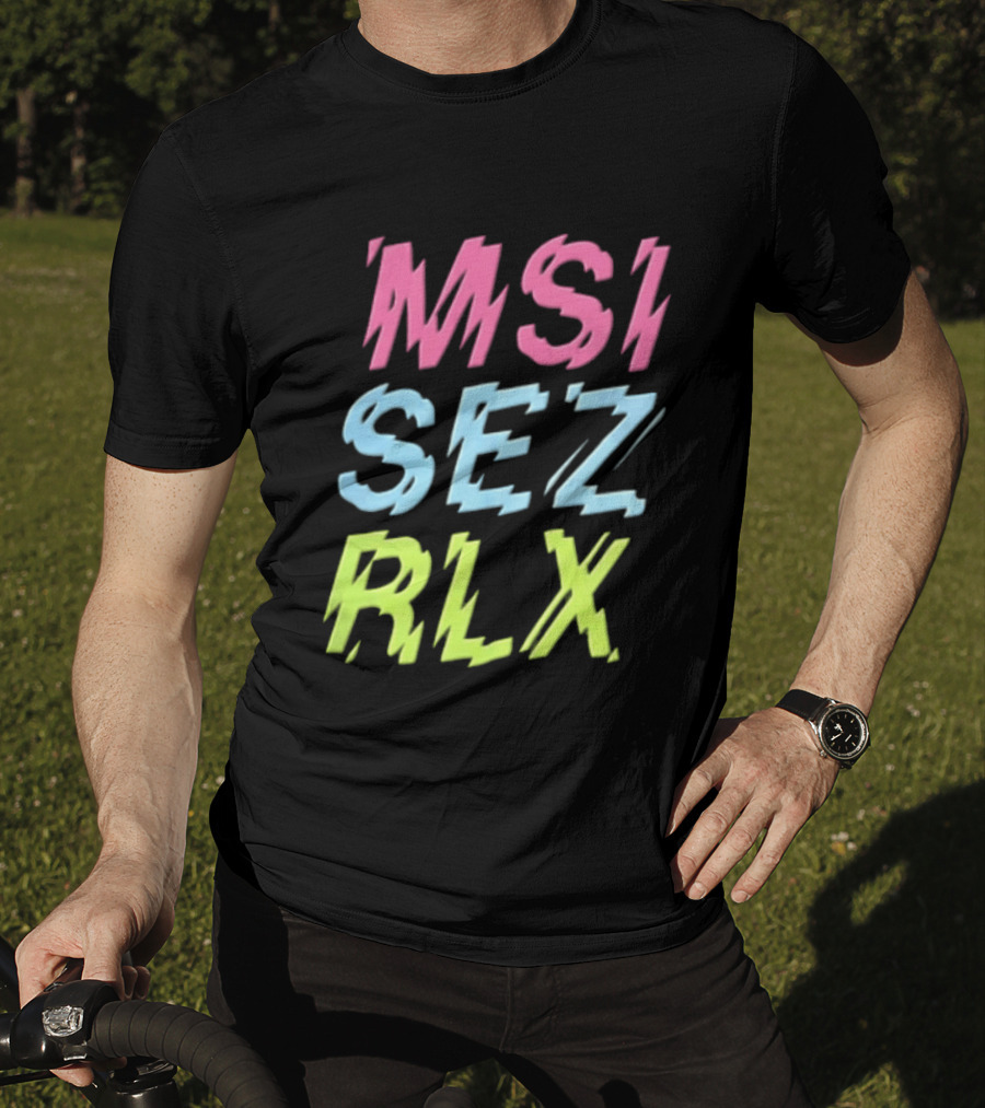 MSI SEZ RLX Glitch Neon Colors Pink Blue Yellow T-Shirt