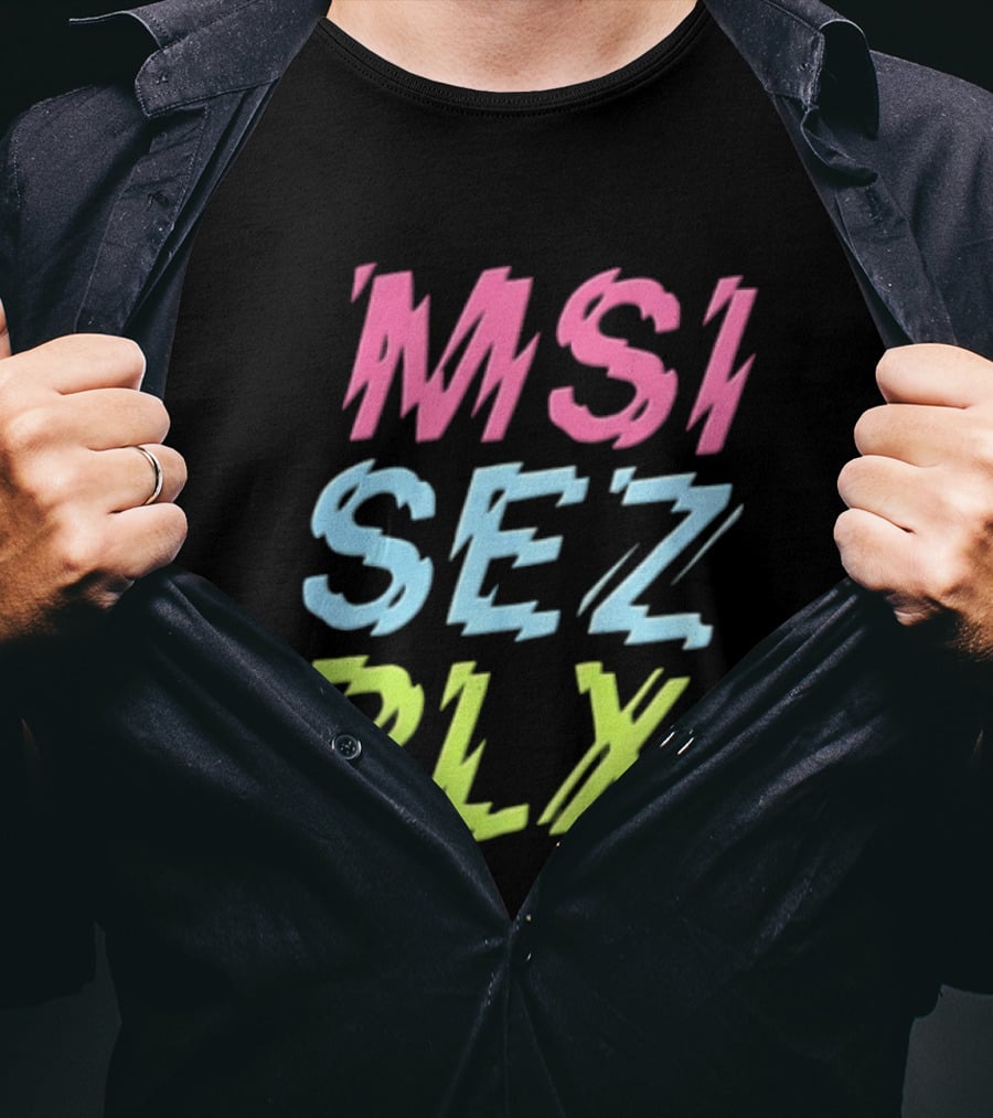 MSI SEZ RLX Glitch Neon Colors Pink Blue Yellow T-Shirt