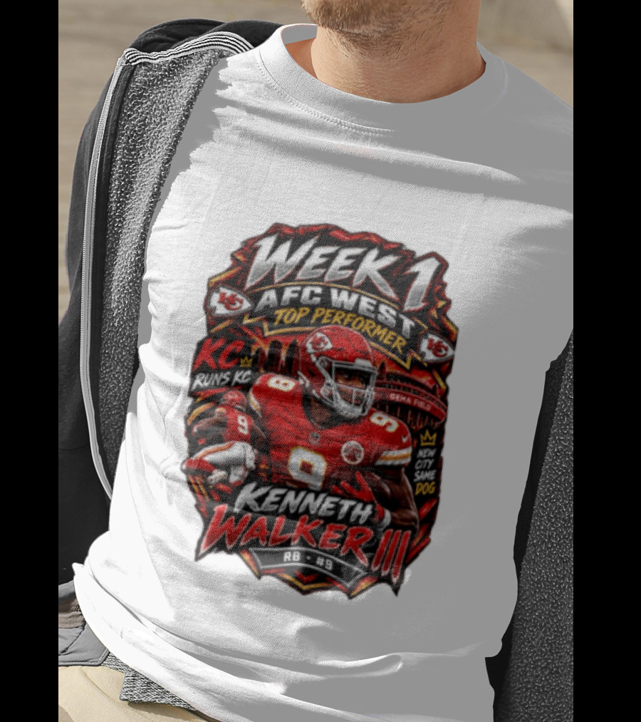 Kenneth Walker Kansas City Chiefs Week 1 NFC West Top Performer T-Shirt