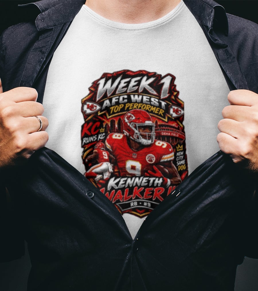Kenneth Walker Kansas City Chiefs Week 1 NFC West Top Performer T-Shirt