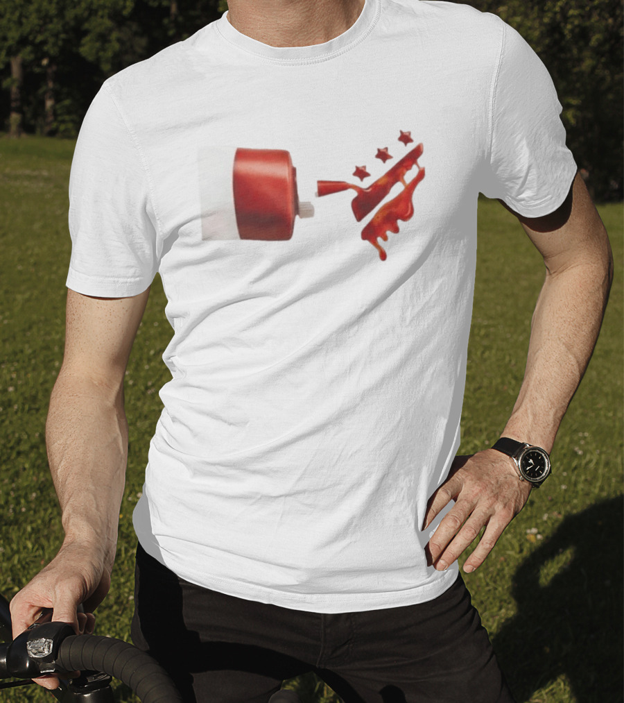 Ketchup Bottle With Three Star Splat Rating T-Shirt