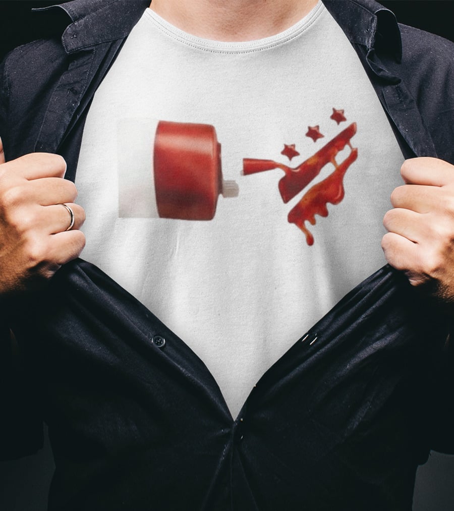 Ketchup Bottle With Three Star Splat Rating T-Shirt