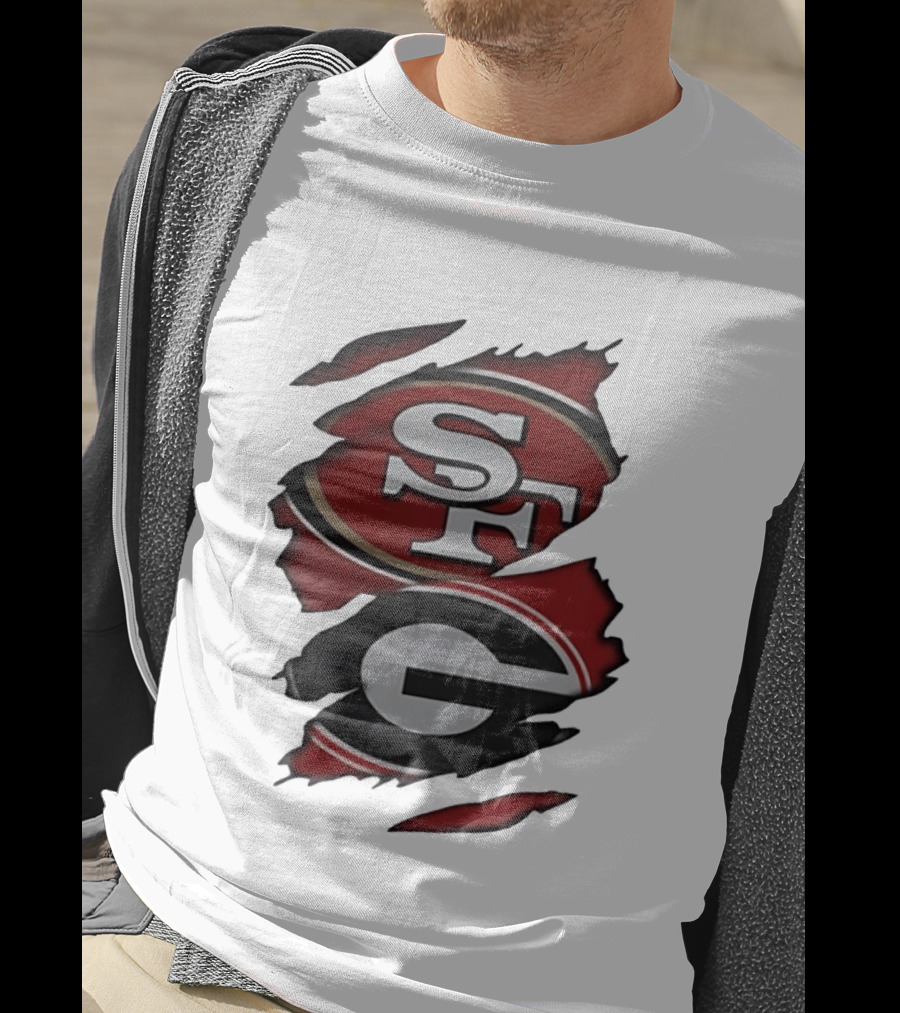 San Francisco 49ers Georgia Bulldogs Torn Fabric T-Shirt
