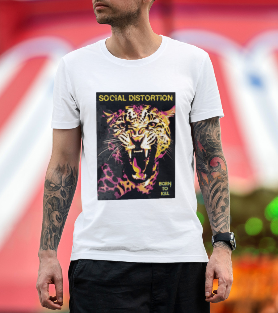 Social Distortion Snarling Leopard Born To Kill T-Shirt