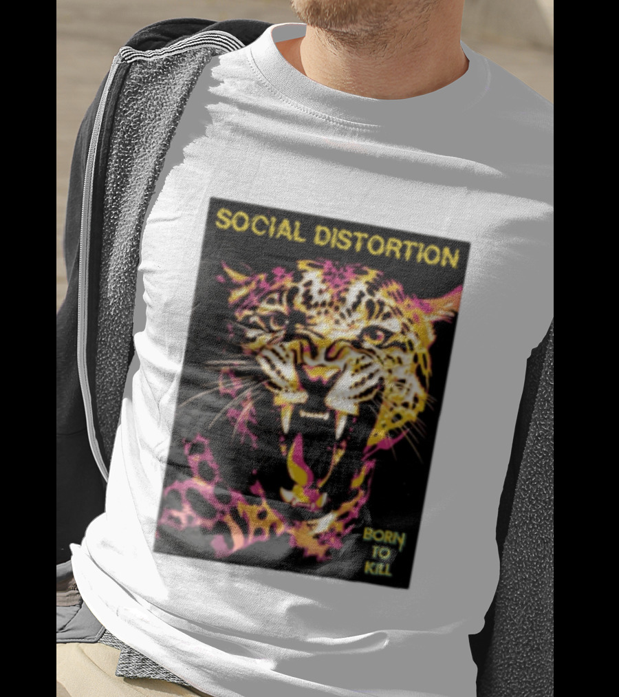 Social Distortion Snarling Leopard Born To Kill T-Shirt