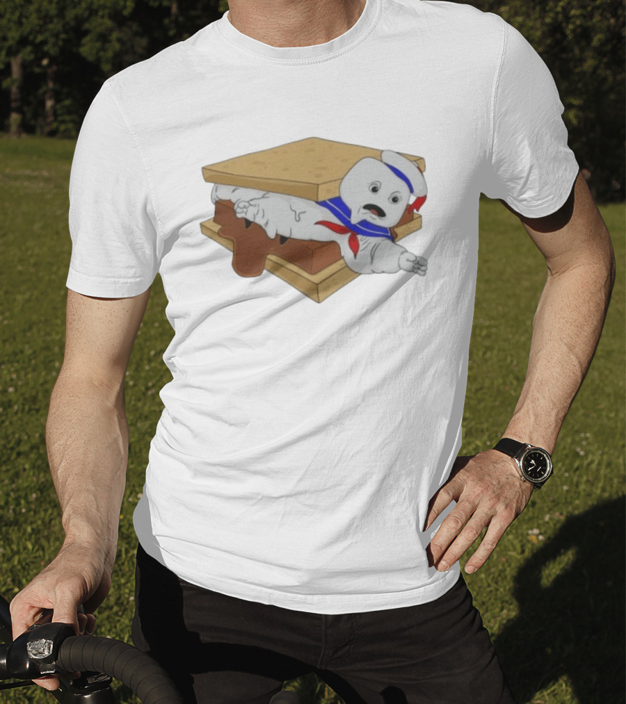 Stay Puft Marshmallow Man S'more Sandwich Ghostbusters Icon Character Fun T-Shirt