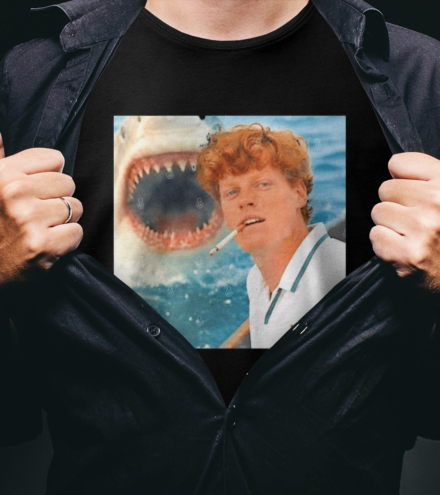 Jannik Sinner Smoking With Great White Shark Tennis Image T-Shirt