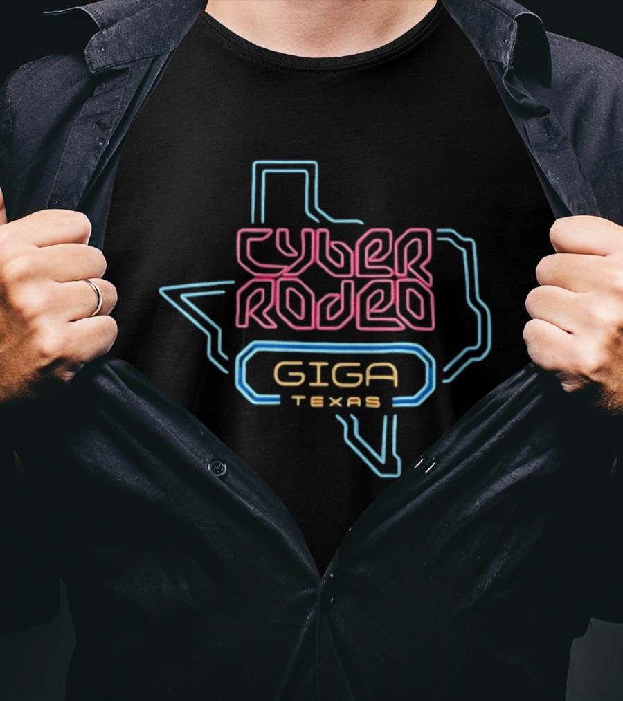 Cyber Rodeo Giga Texas Neon Tesla Elon Musk T-Shirt