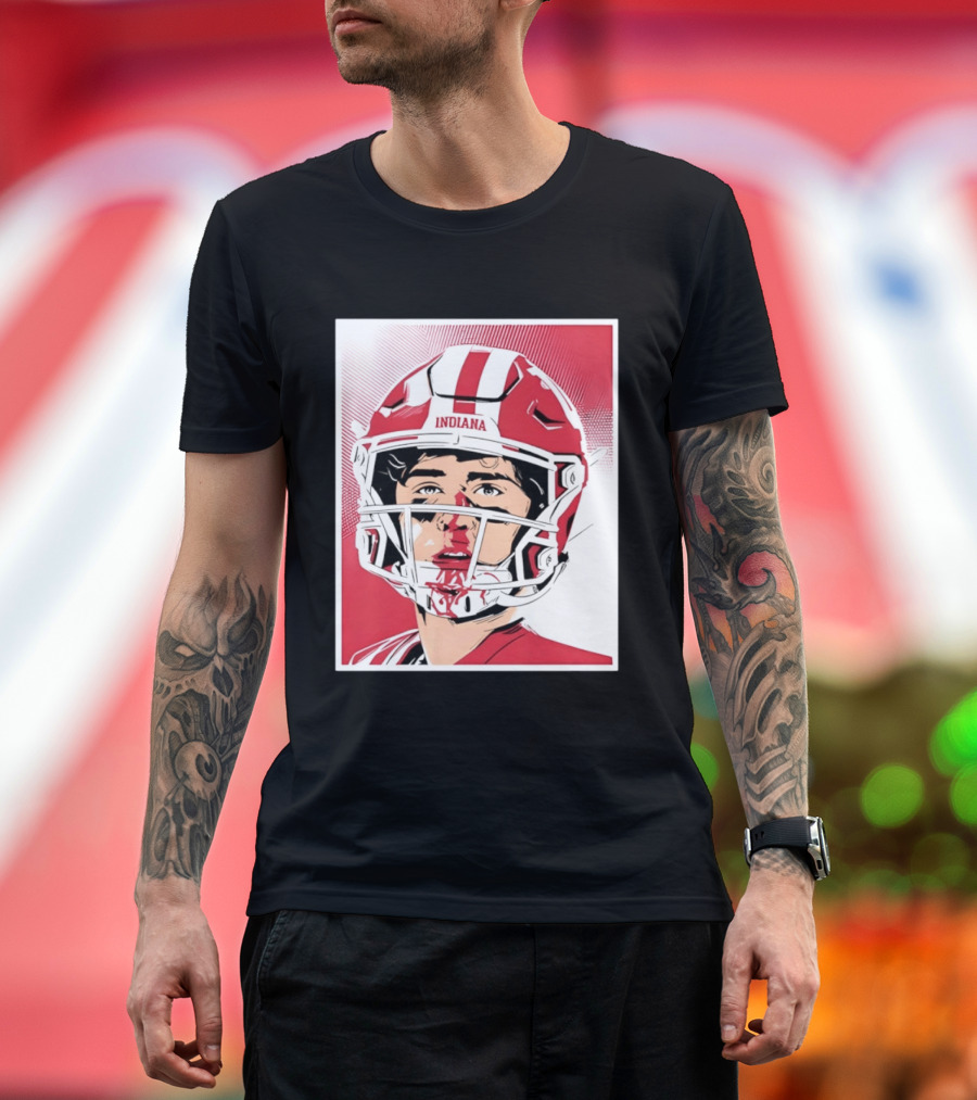 Josh Hoover Indiana Football Bloody Face Helmet T-Shirt