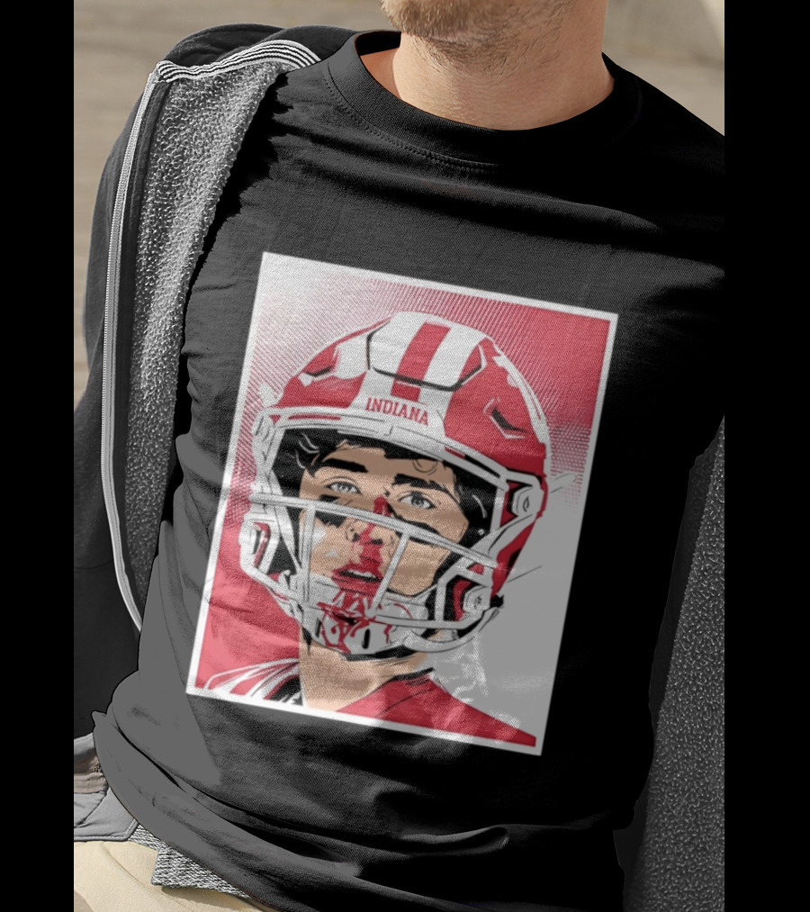 Josh Hoover Indiana Football Bloody Face Helmet T-Shirt