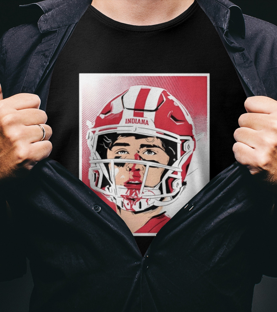 Josh Hoover Indiana Football Bloody Face Helmet T-Shirt