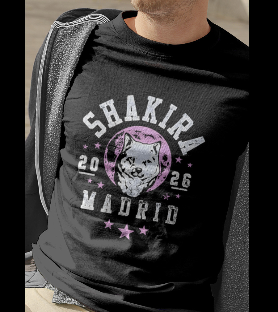 Shakira 2026 Wolf Moon Madrid Distressed T-Shirt