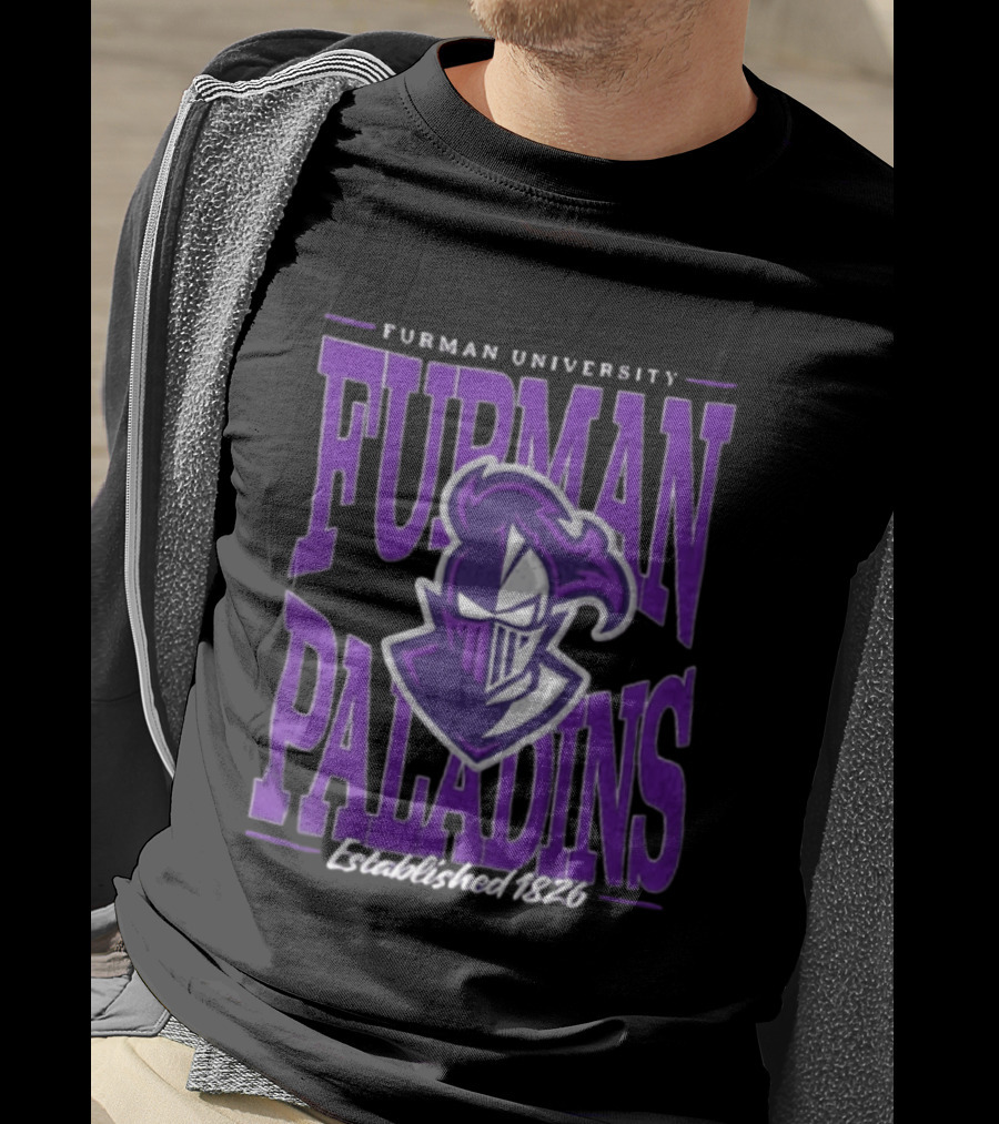 Furman University Paladins NCAAF Established 1826 Purple Knight T-Shirt
