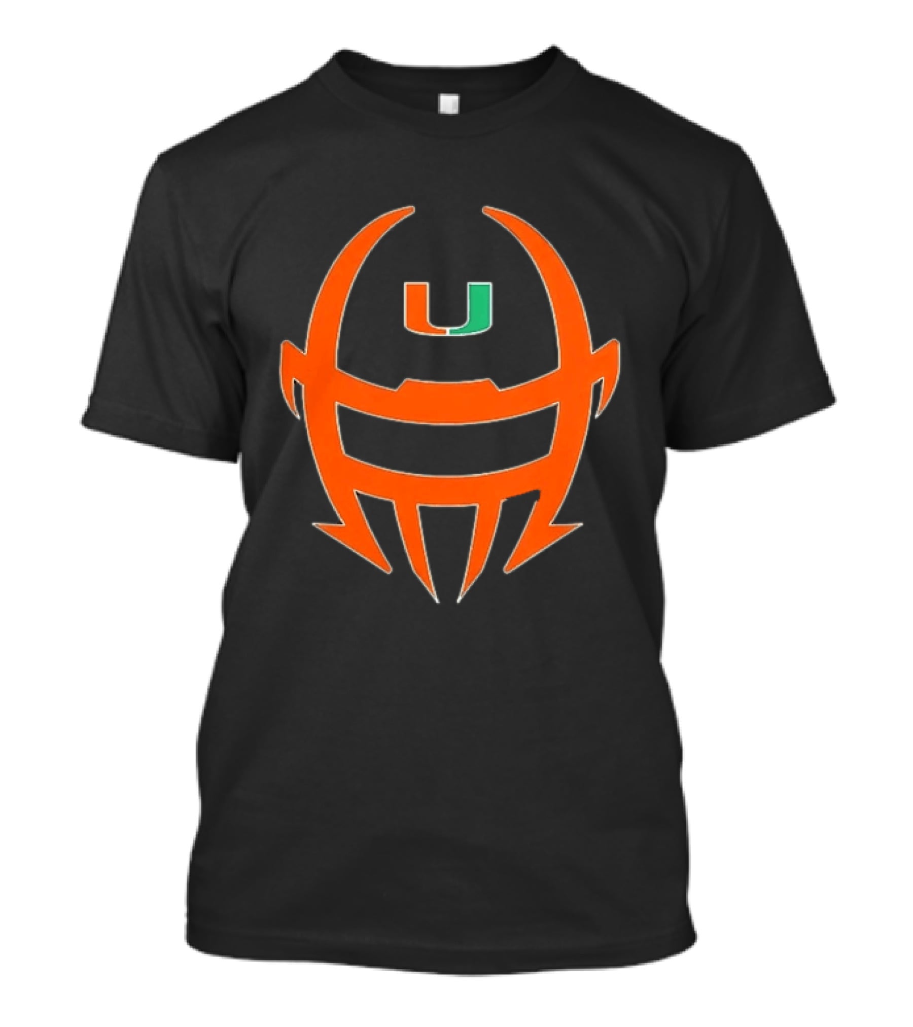Miami Hurricanes Football Helmet Shape NCAA U T-Shirt