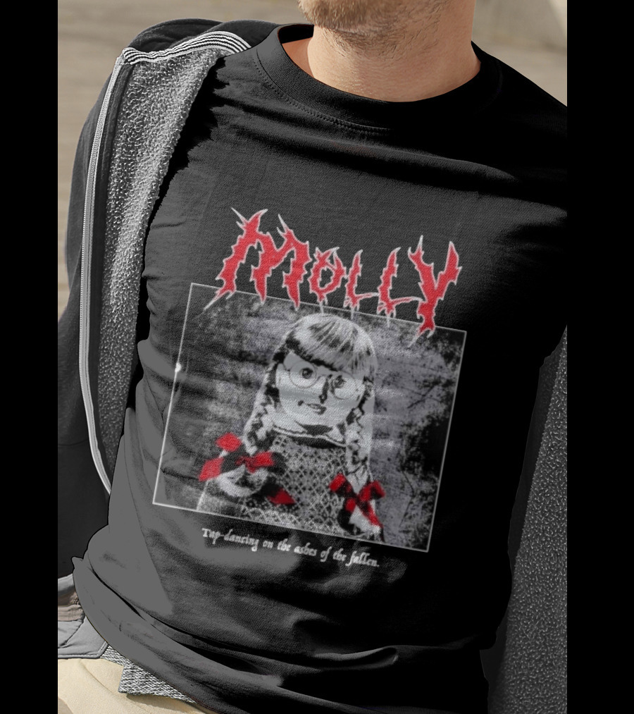 Molly Tap Dancing On The Ashes Of The Fallen Horror Doll Drawing T-Shirt