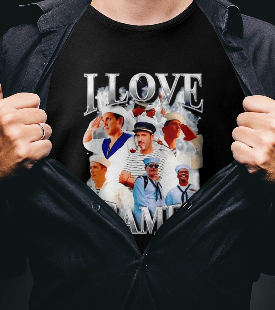 I Love Seamen Sailor Aesthetic Navy Nautical T-Shirt