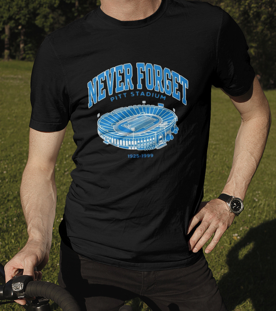 Never Forget Pitt Stadium 1925 1999 University Of Pittsburgh T-Shirt