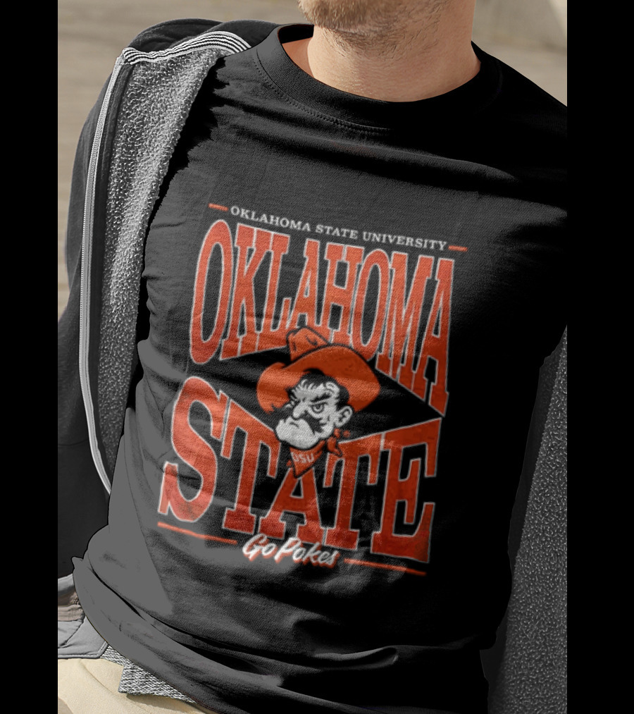 Oklahoma State University Go Pokes Cowboy Face NCAA T-Shirt