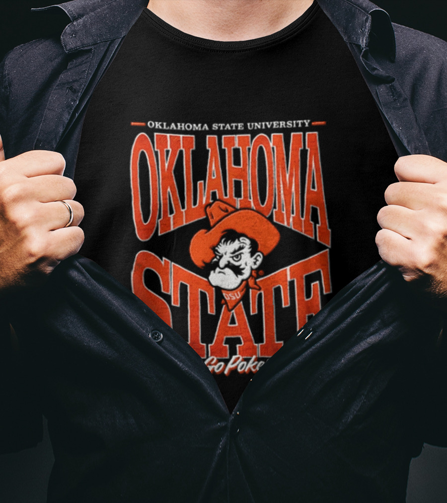 Oklahoma State University Go Pokes Cowboy Face NCAA T-Shirt
