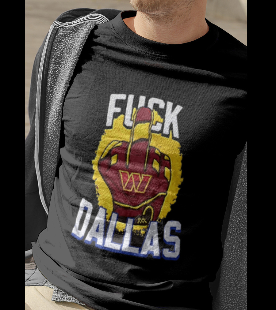 Raise Hail F*** Dallas Middle Finger Glove Red Yellow White Blue T-Shirt