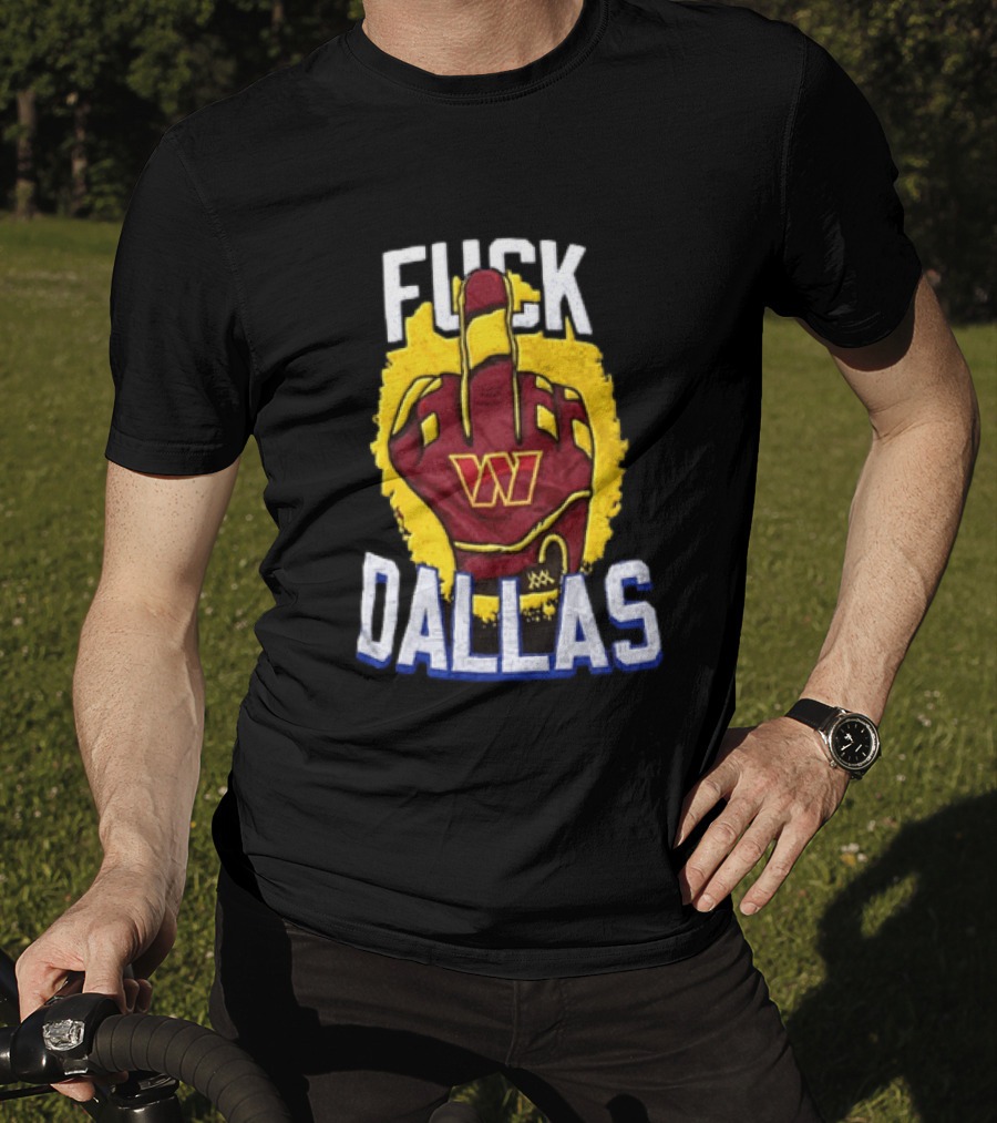 Raise Hail F*** Dallas Middle Finger Glove Red Yellow White Blue T-Shirt