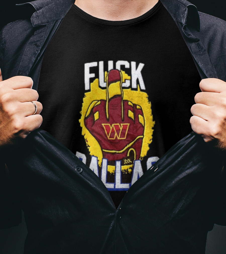 Raise Hail F*** Dallas Middle Finger Glove Red Yellow White Blue T-Shirt