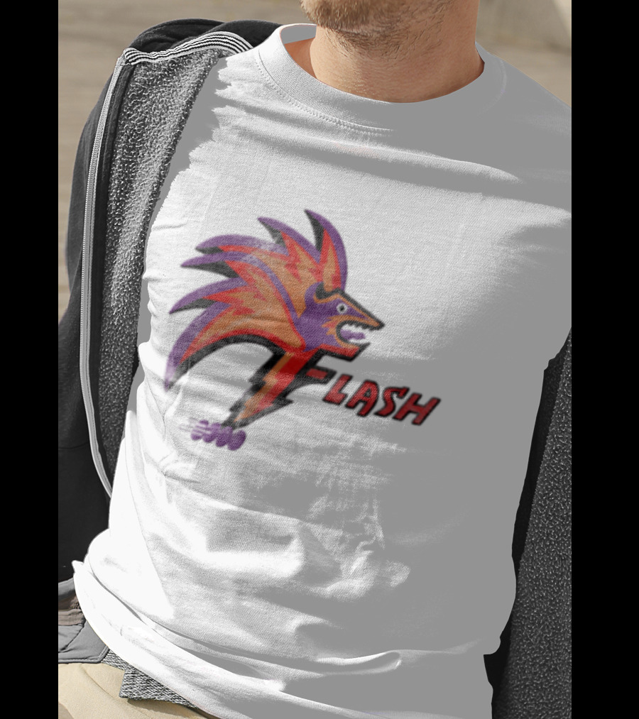 1993 Las Vegas Flash Purple And Orange Retro Wolf T-Shirt