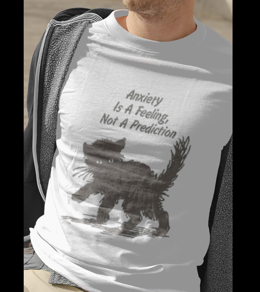 Anxiety Is A Feeling Not A Prediction Black Cat T-Shirt