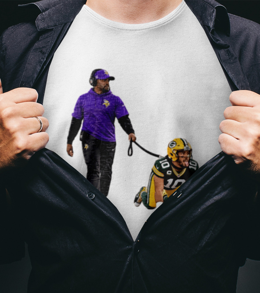 Brian Flores Minnesota Vikings Dominating Jordan Love Green Bay Packers NFL Meme T-Shirt