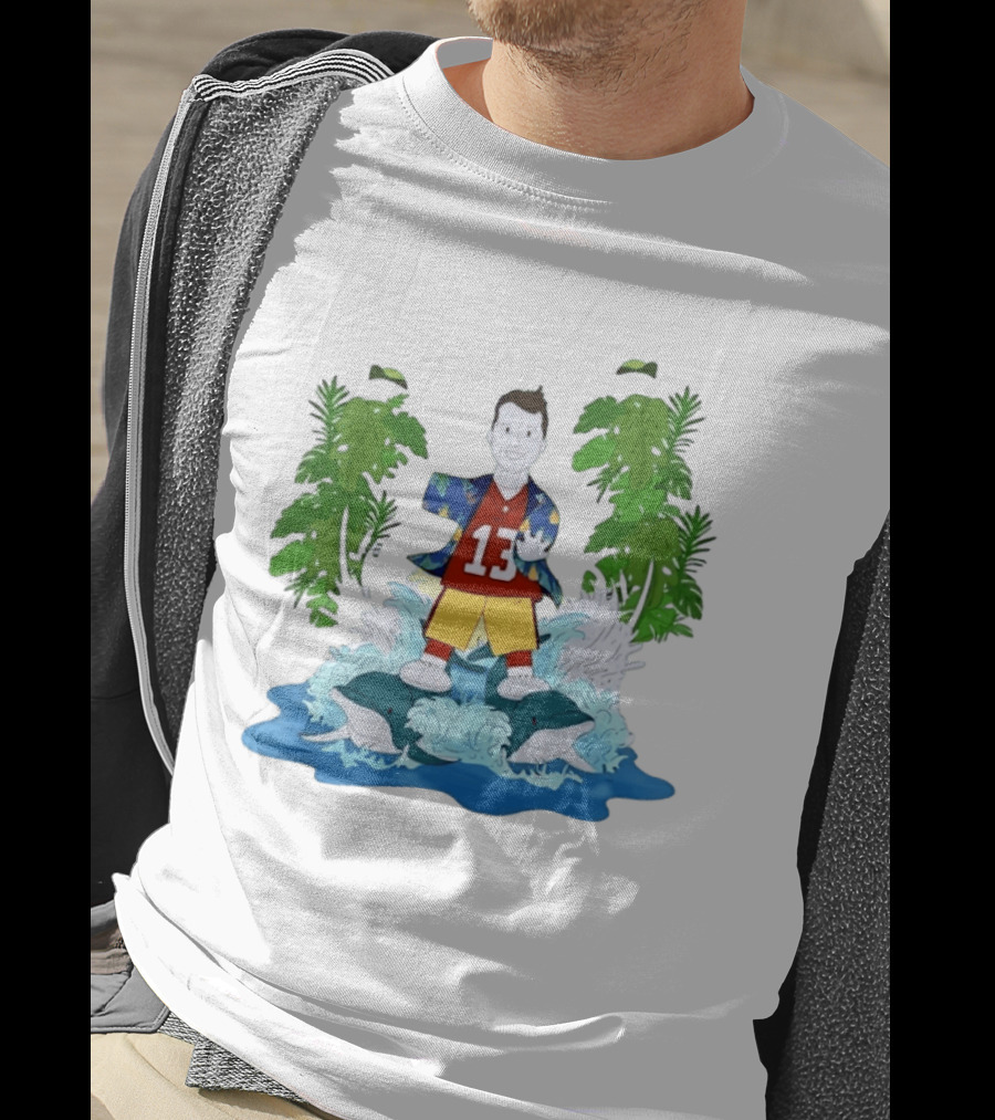 Brock Purdy 49ers Number 13 Tropical Dolphins Football Adventure T-Shirt