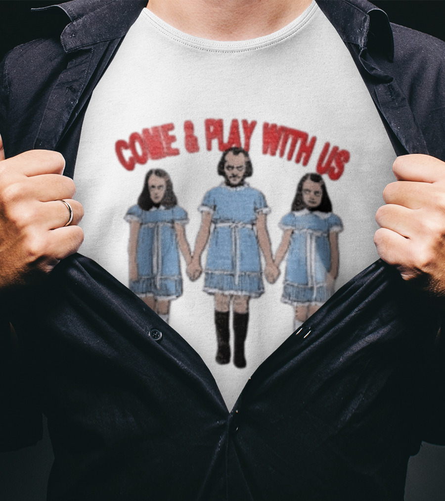 Come And Play With Us Creepy Twins Blue Dresses T-Shirt
