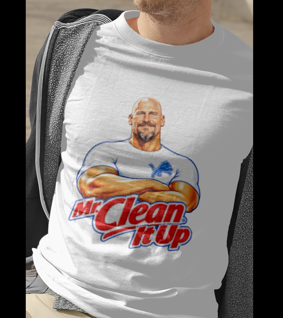 Dan Campbell Mr Clean It Up Detroit Lions Exclusively T-Shirt