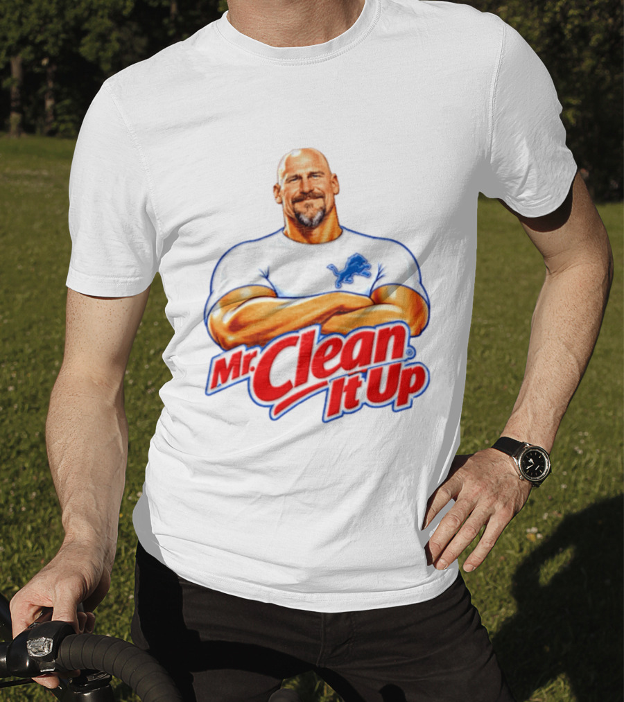 Dan Campbell Mr Clean It Up Detroit Lions Exclusively T-Shirt
